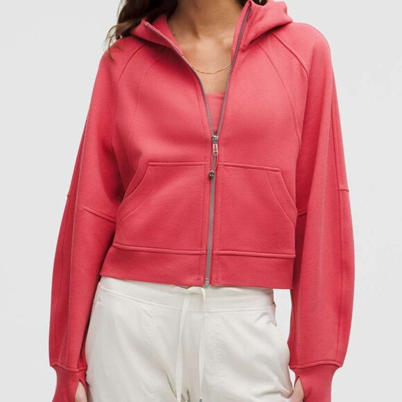 lululemon athletica Tops - Lululemon Scuba Oversized Full Zip Hoodie Desert Red Pink M/L NWT